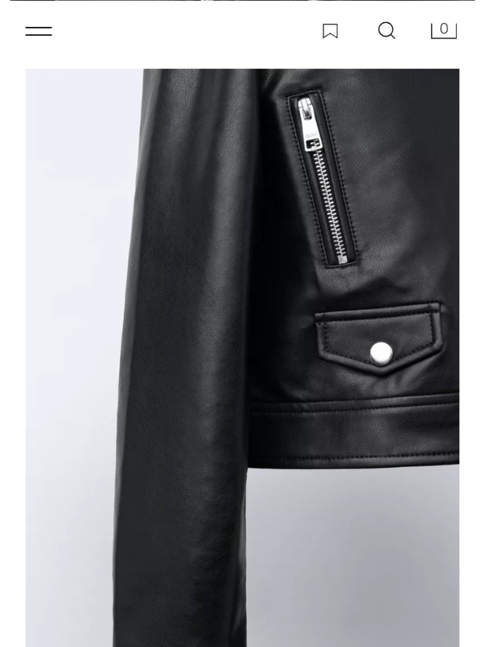 Zara Black Faux Leather Biker Jacket - Picture 6 of 8